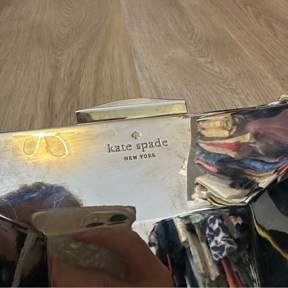 Kate Spade Madison Ave. Collection Emanuelle Gold Metal Mirror Clutch - Picture 9 of 16